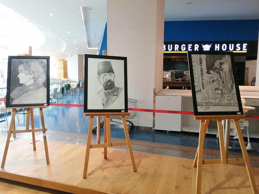 Etkinlikler - Güzel Sanatlar Lisesi İşbirliğiyle Osman Hamdi Bey Eserleri Karakalem Sergisi